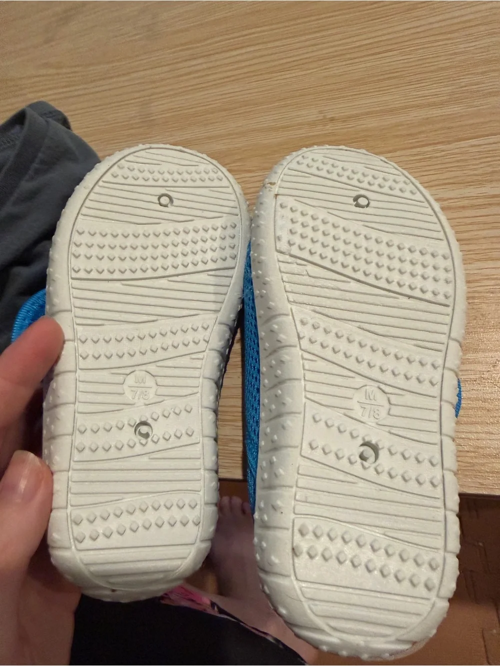 Cat & Jack Blue Mesh Water Shoes with Lime Pull Tabs